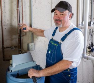 Wat is een simplex waterontharder die werkt op basis van waterdruk?